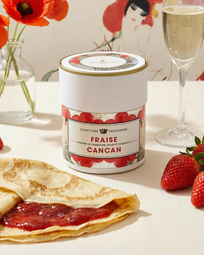 Fraise Cancan Champagne- og jordbær-valmue marmelade – 250 g
